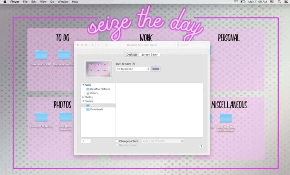 Download Pink Shades Cute Desktop Organizer Wallpaper