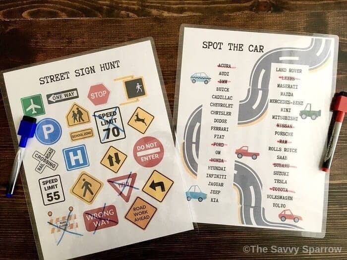 Road trip scavenger hunts for kids