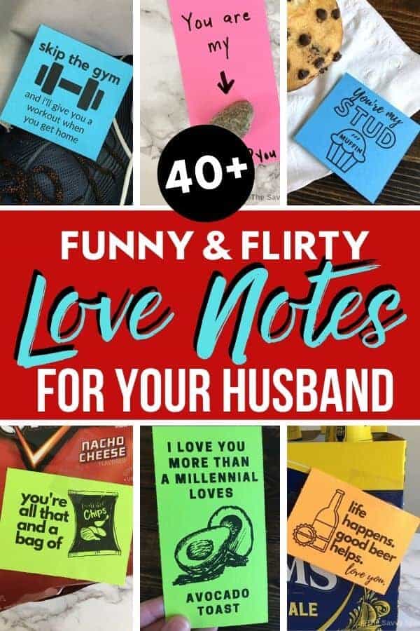 Love notes for your husband - funny and flirty love note ideas!