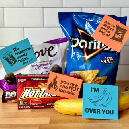 funny and flirty lunch box notes on food items