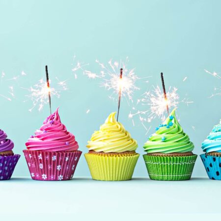 colorful birthday cupcakes