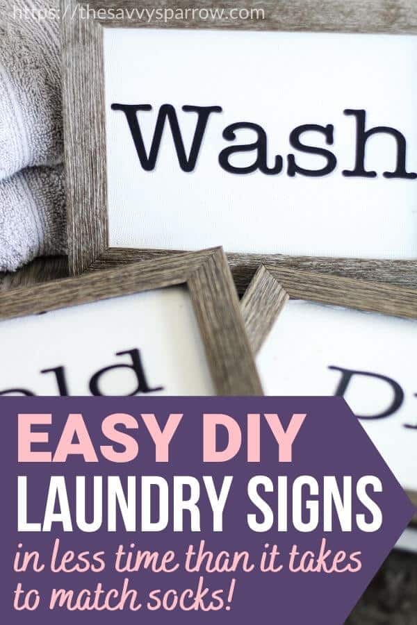 DIY Laundry Room Signs with Dollar Store Supplies