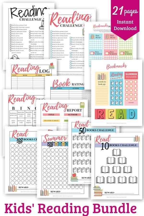 Printable reading challenges for kids product image