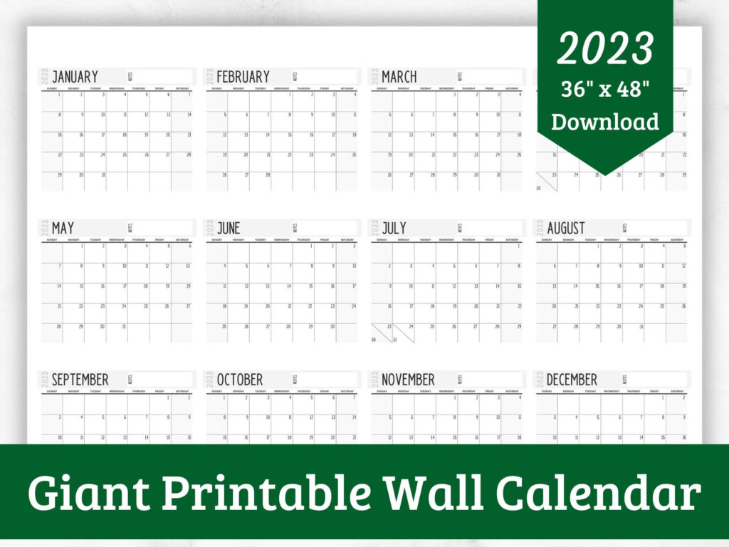 2023 giant wall calendar printable