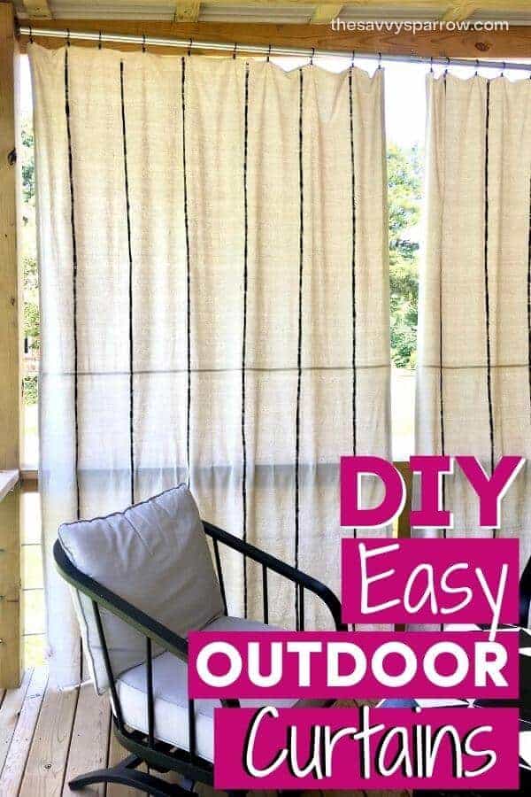 DIY Patio Curtains from Drop Cloths (with no sewing) - Scattered Thoughts  of a Crafty Mom by Jamie Sanders