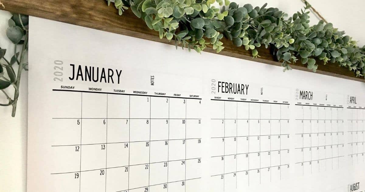 DIY Large Wall Calendar See All 12 Months at One Time