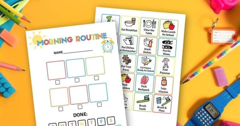 Kids Morning Routine Chart to Make Mornings Easier - The Savvy Sparrow