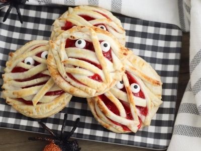 4 Ingredient Cherry Pie Mummy Halloween Treats