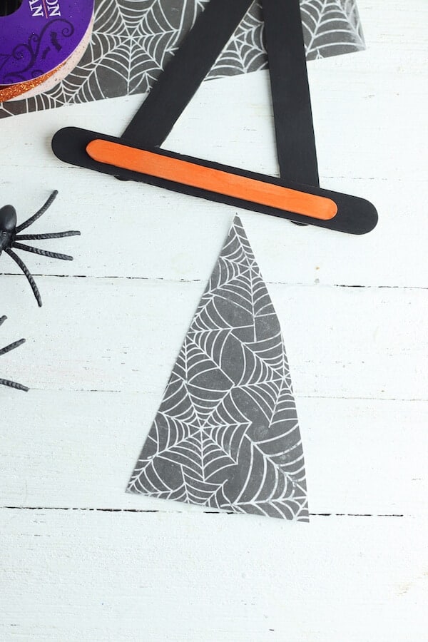 halloween scrapbook paper cut into a triangle