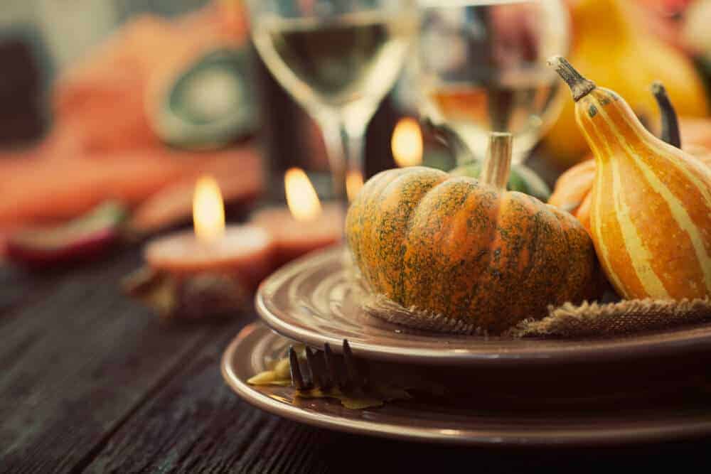 place setting at a Thanksgiving table