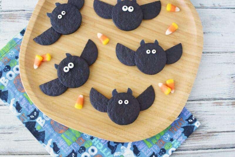 black cookies shaped like bats