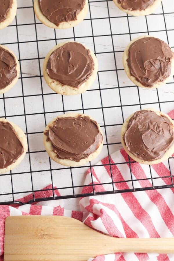 sugar cookies with chocolate frosting