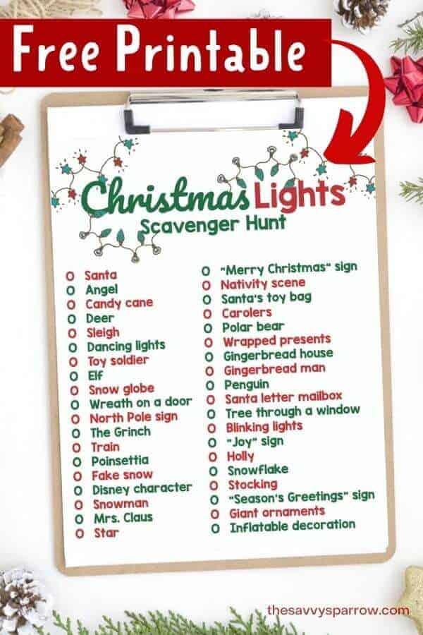 Christmas Light Scavenger Hunt 