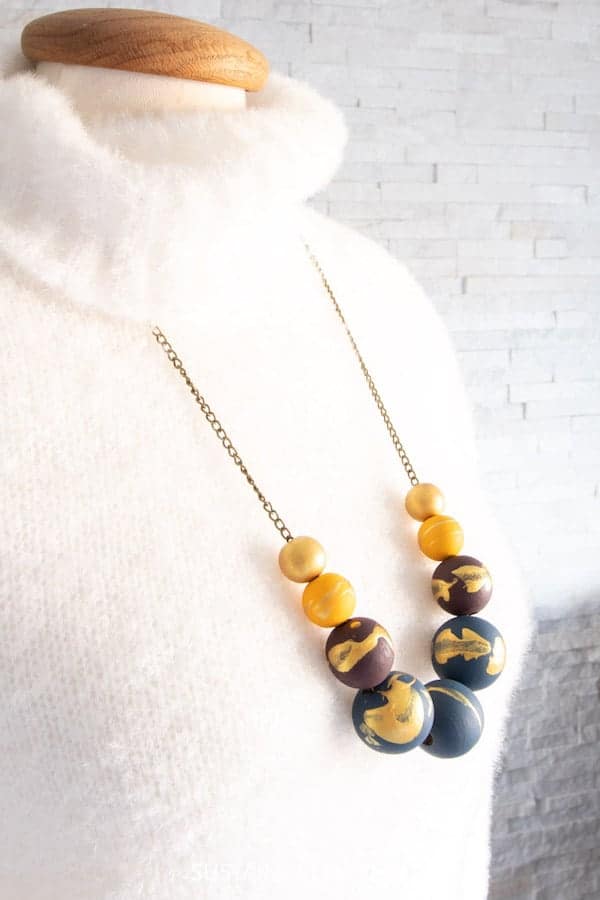 DIY wood bead necklace