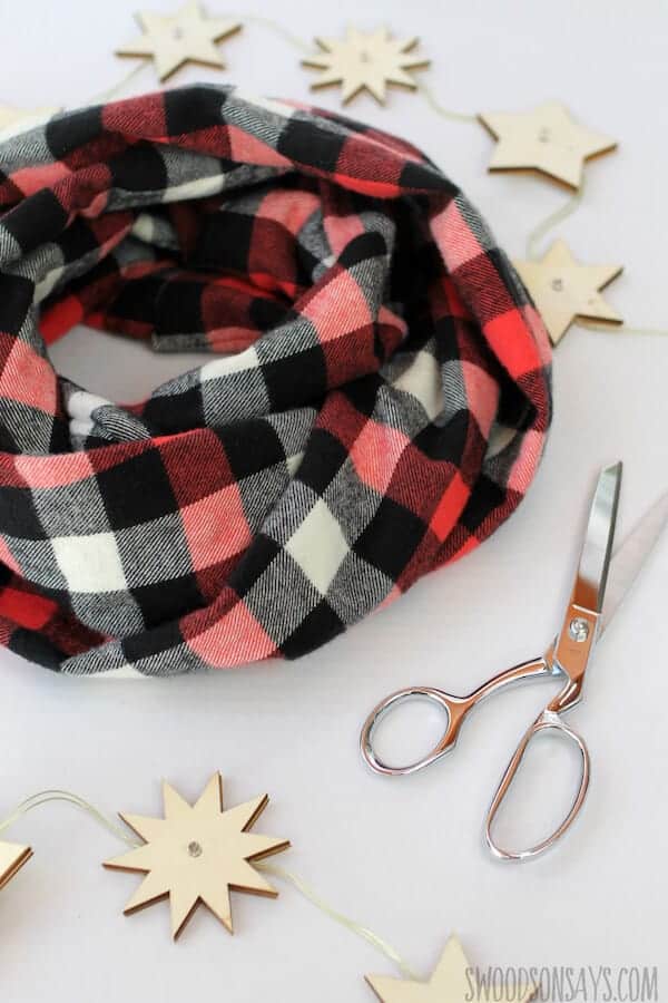 red and black plaid infinity scarf