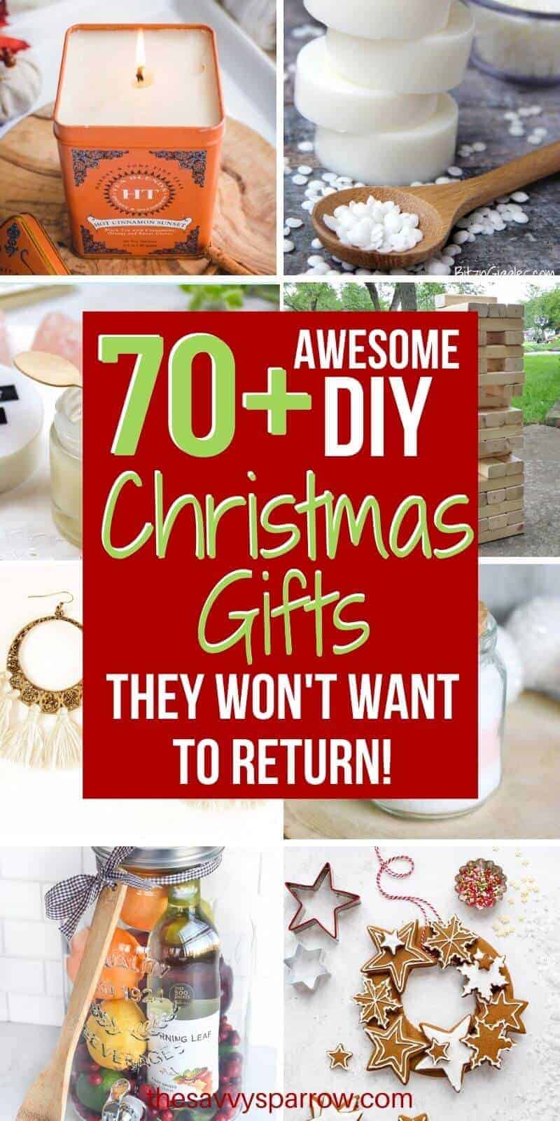 collage of DIY Christmas gifts