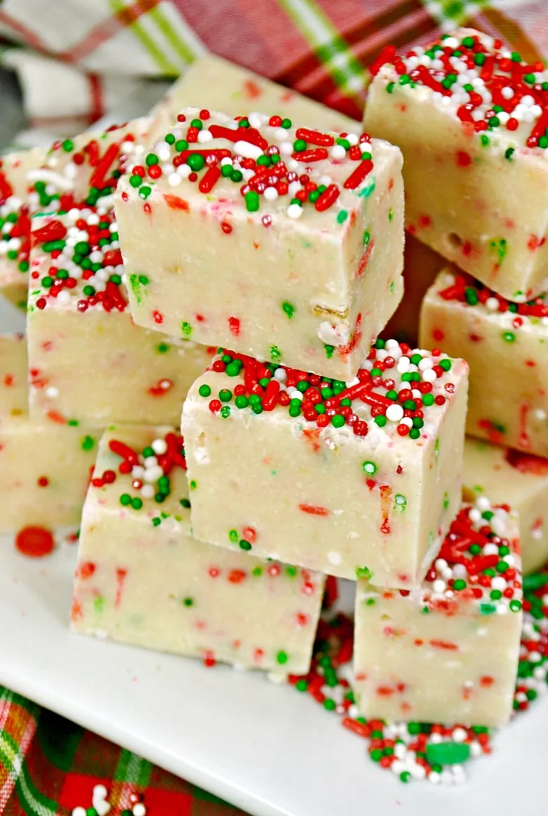 sugar cookie fudge to give as DIY Christmas gifts