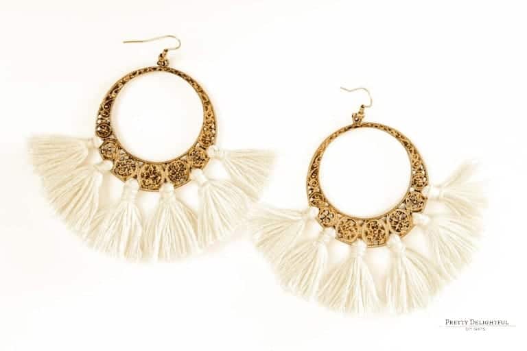 DIY gold and tassel earrings