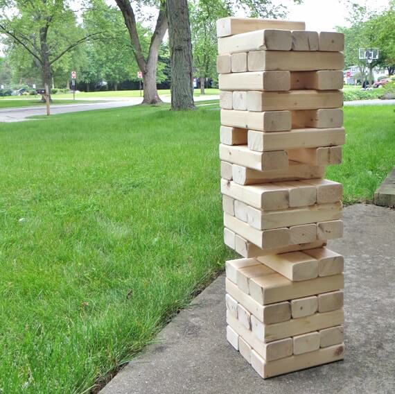 DIY giant Jenga game