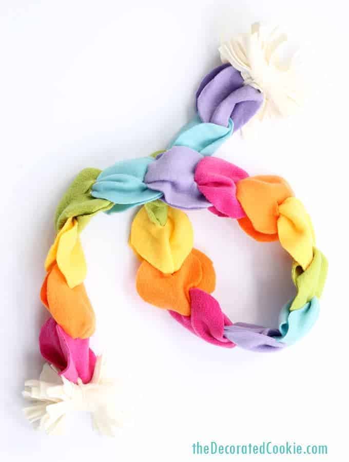 no sew rainbow colored scarf