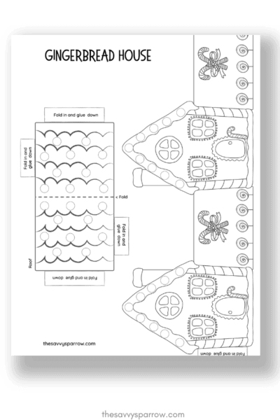 Easy Gingerbread House Crafts for Kids with FREE Printable Template!