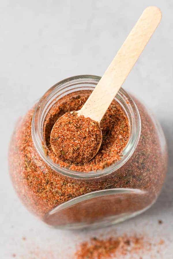 homemade cajun seasoning blend in a gift jar