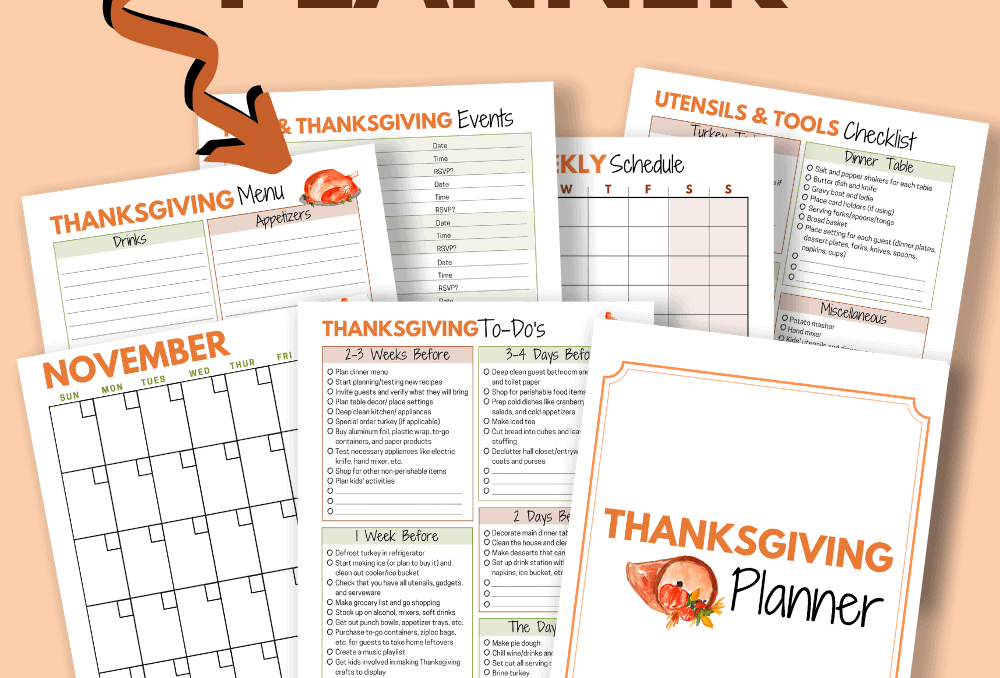 printable Thanksgiving planner mock up