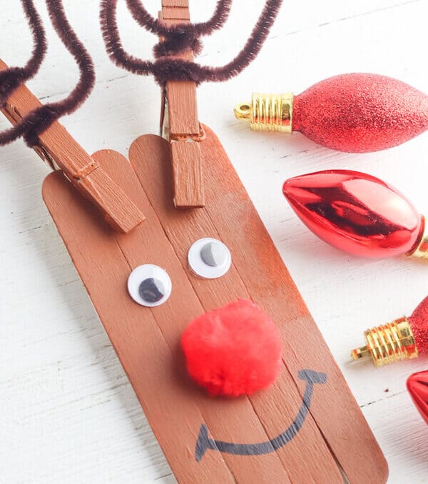 Rudolph Popsicle Stick Crafts for Kids - The Savvy Sparrow