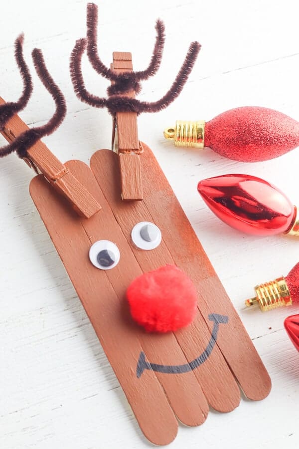 Rudolph Popsicle Stick Crafts for Kids - The Savvy Sparrow