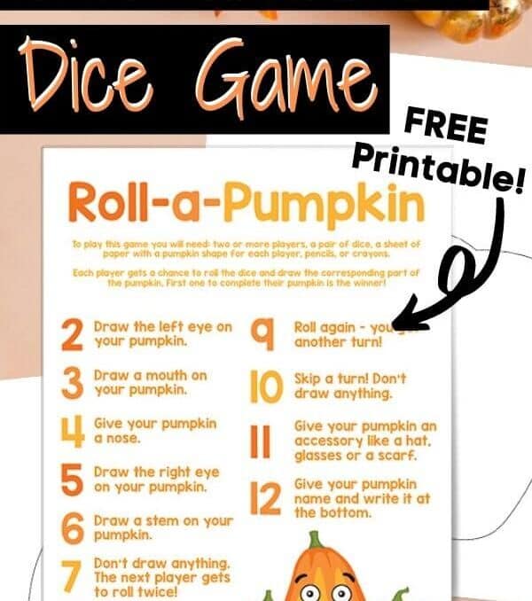 free printable roll a pumpkin game for kids