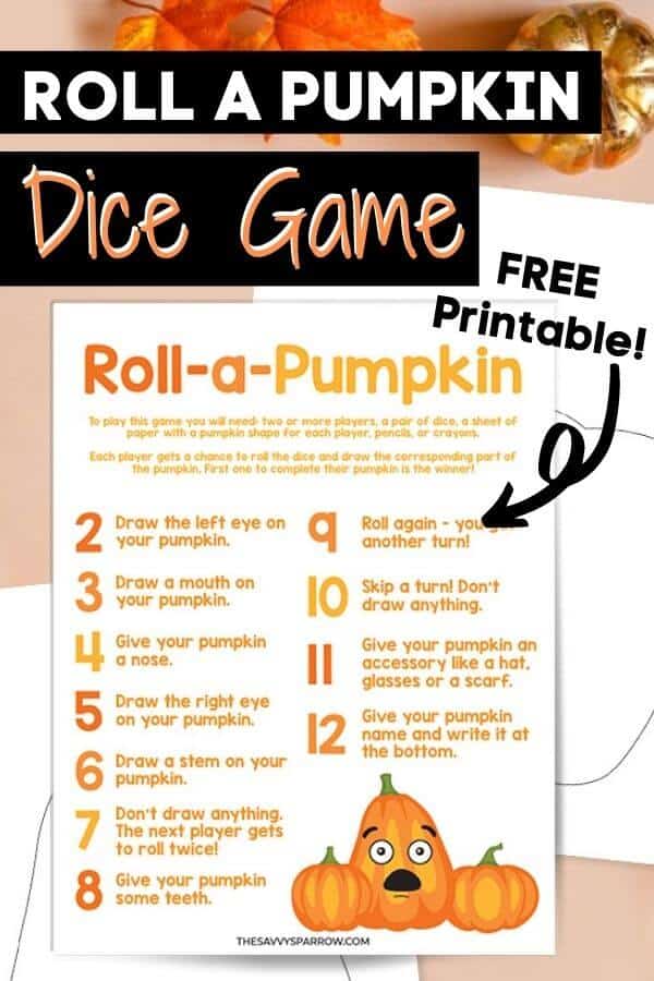 free printable roll a pumpkin game for kids