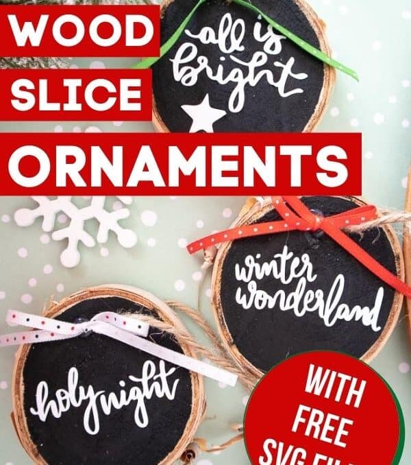 DIY wood slice ornaments