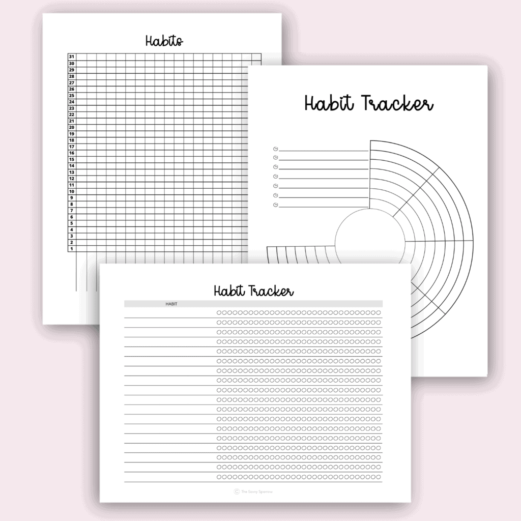 free printable habit trackers