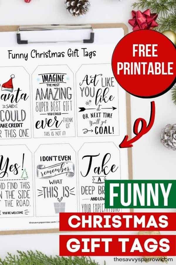 Free Printable Funny Christmas Gift Tags The Savvy Sparrow