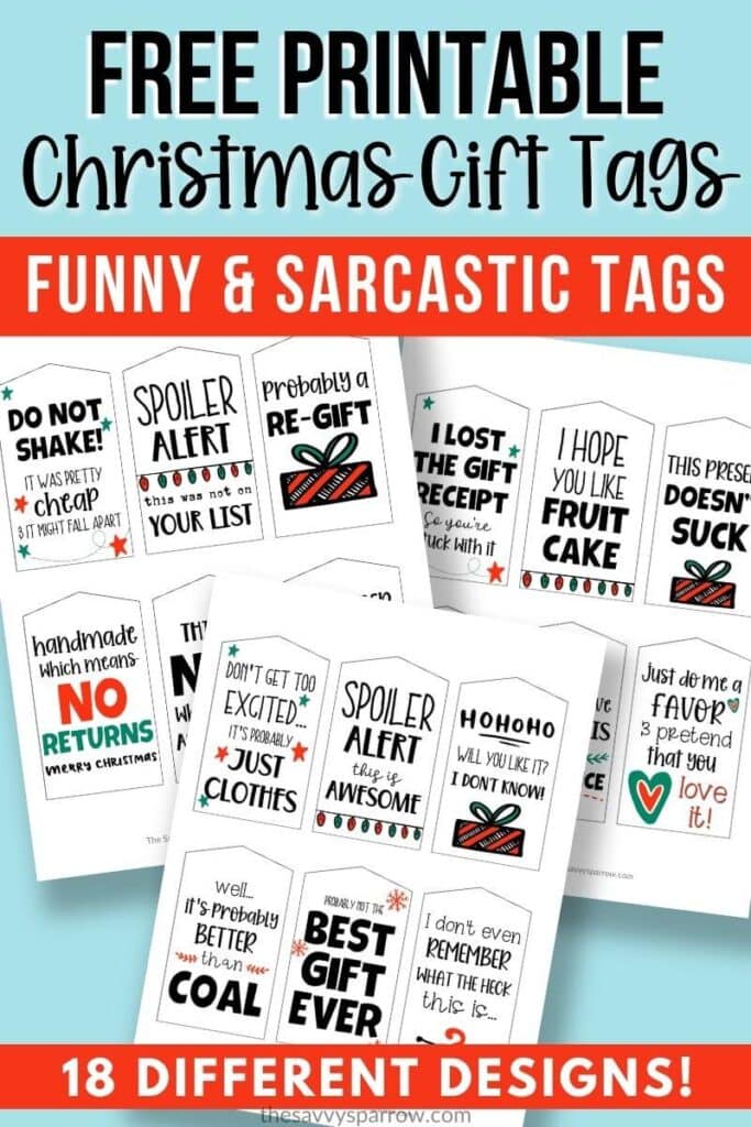 free printable funny Christmas gift tags