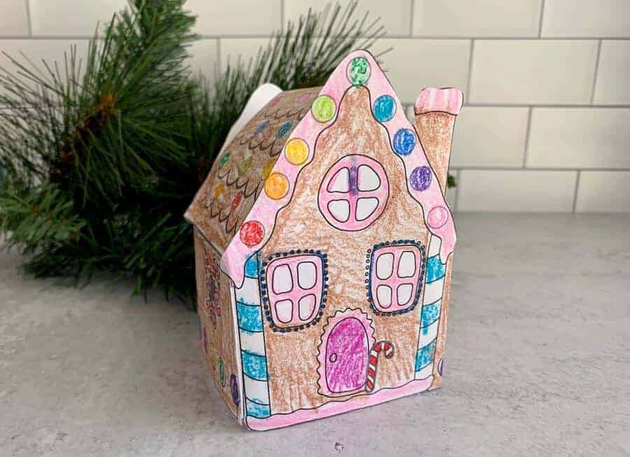 Easy Gingerbread House Crafts for Kids with FREE Printable Template!