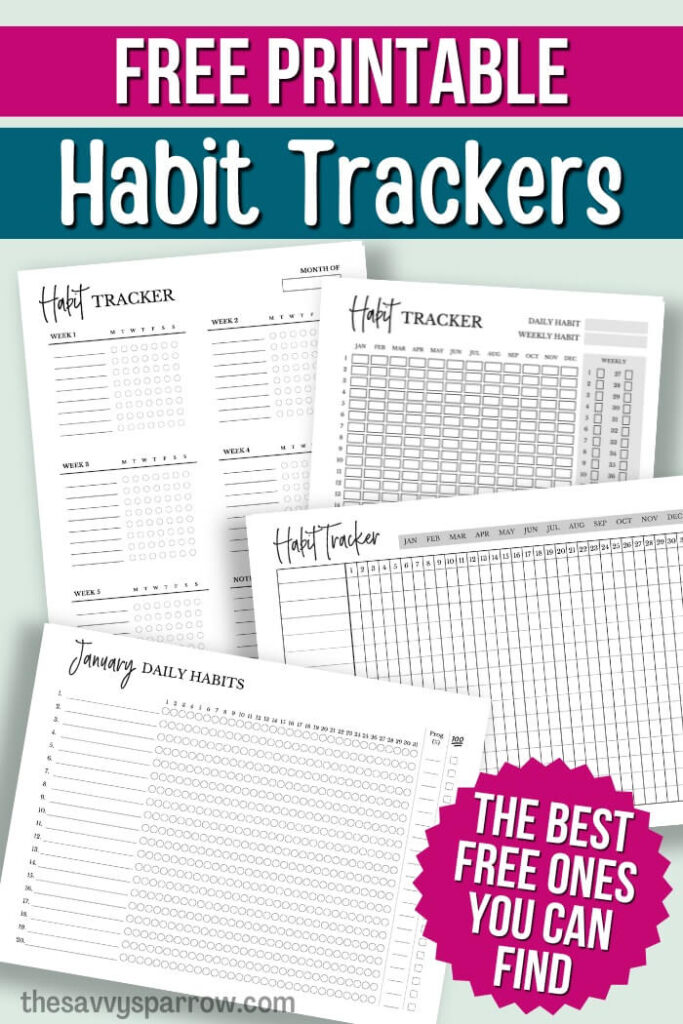 free printable habit trackers