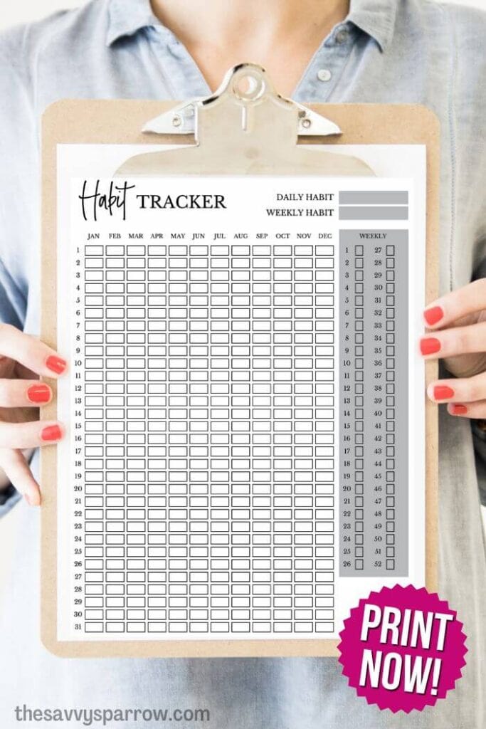 free printable habit tracker