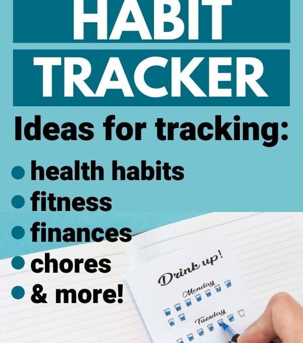 habit tracker with text 80+ habit tracker ideas for tracking health habits, fitness, finances