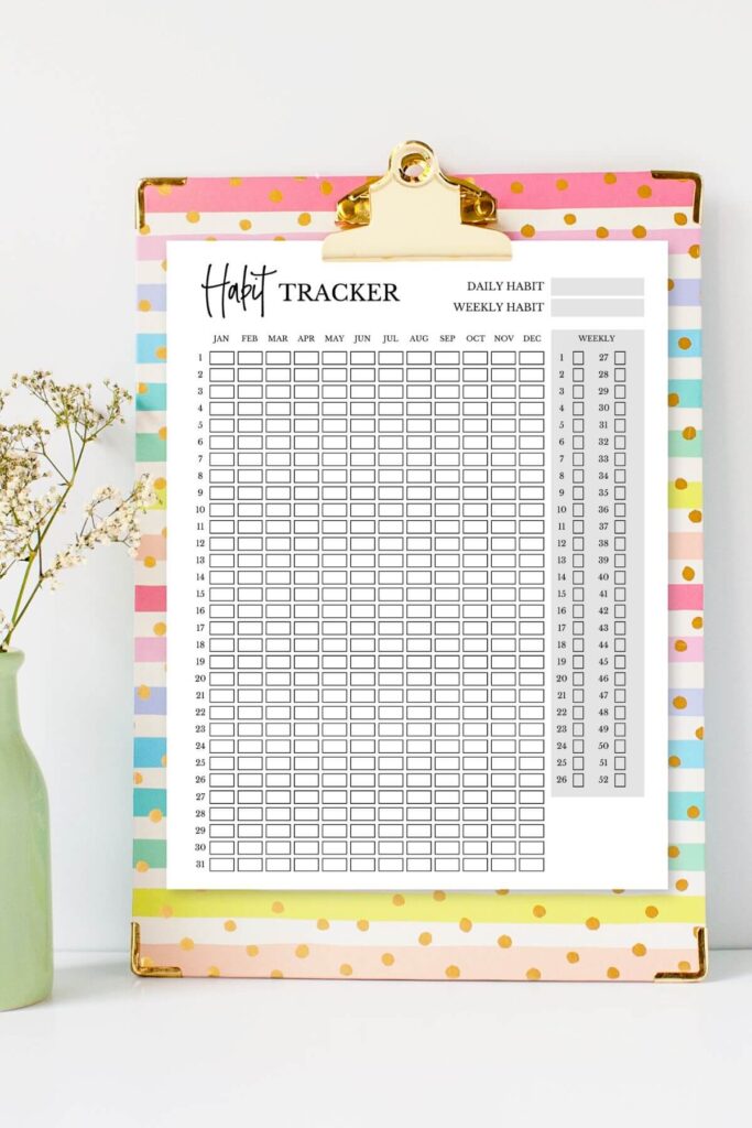 free printable habit tracker