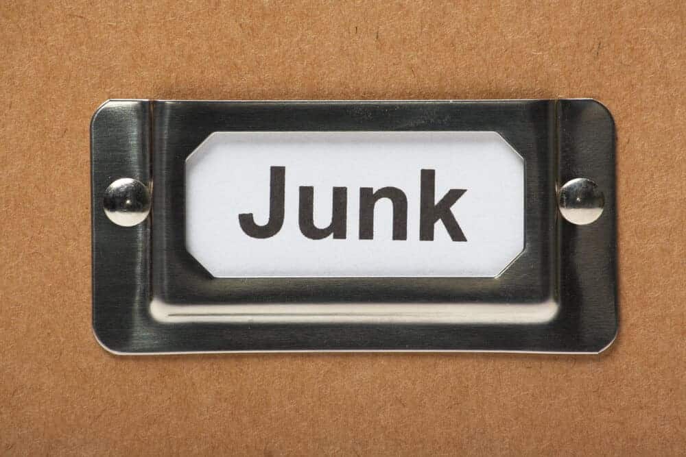 drawer label that says junk