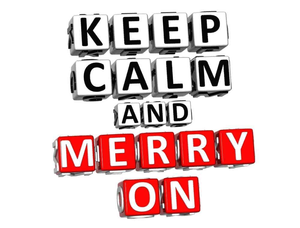 graphic that says keep calm and merry on