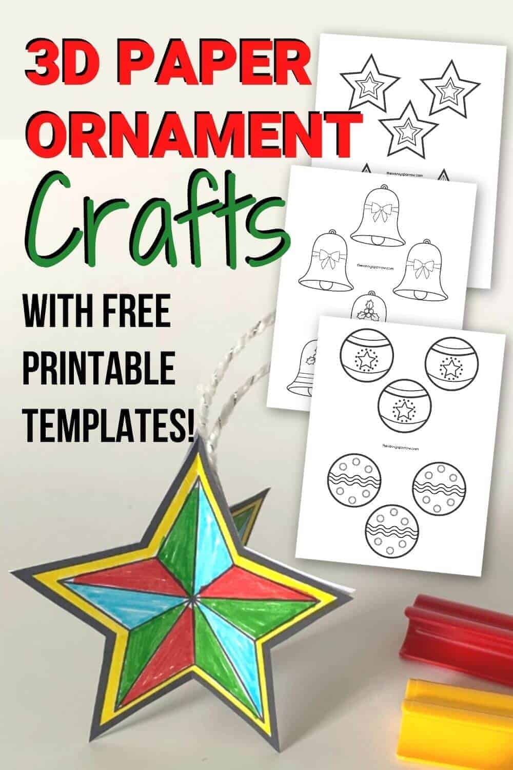 3D Paper Christmas Ornaments - Fun Crafts for Kids - The Savvy Sparrow