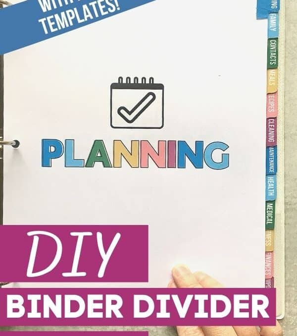 DIY binder divider tabs with free template