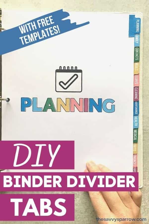 binder dividers printable