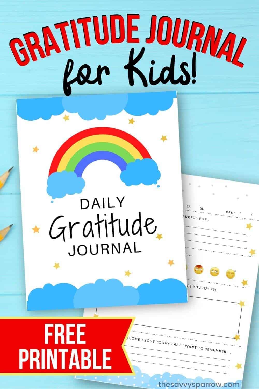 daily gratitude journal for kids printable pages