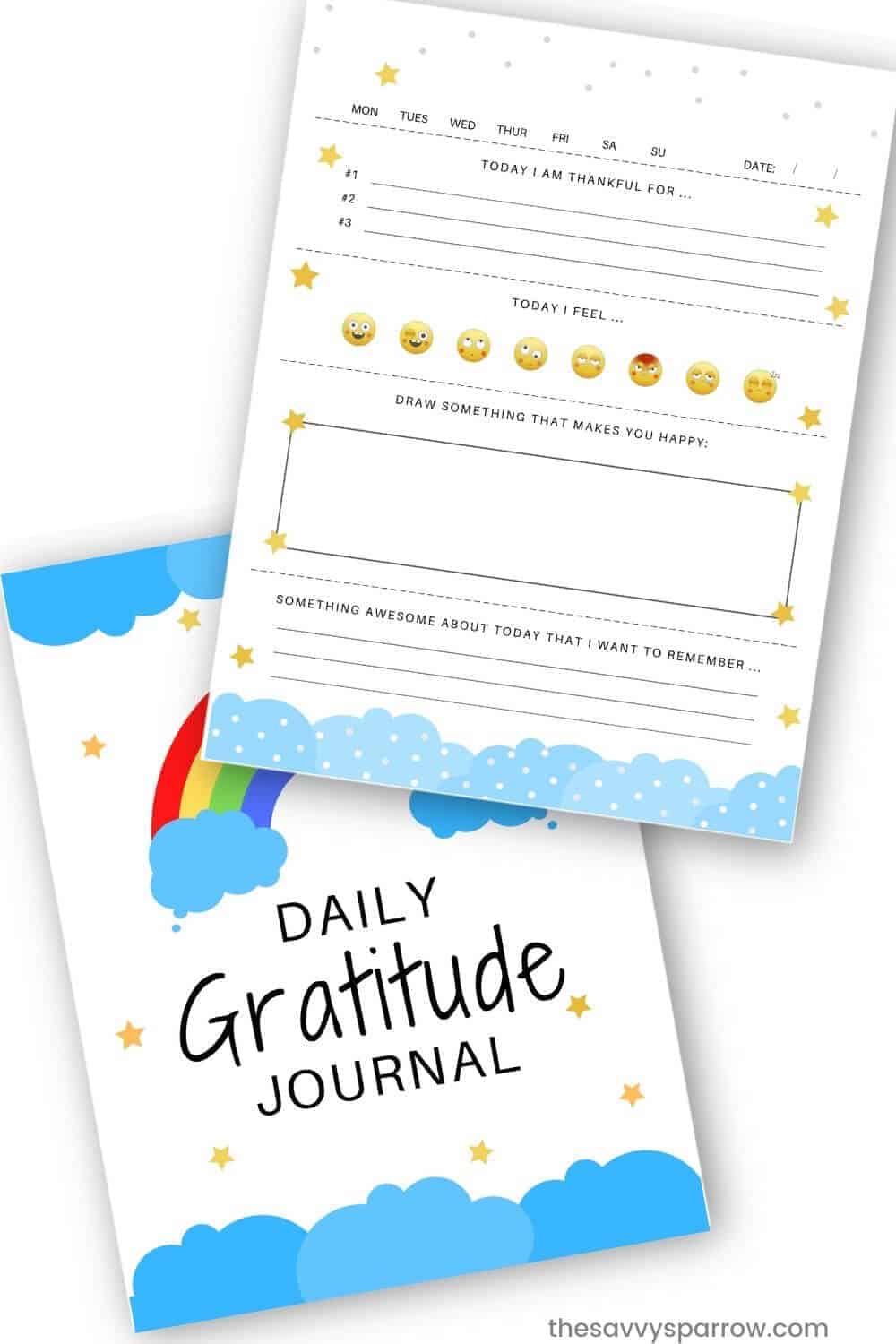 Gratitude Journal for Kids Gratitude Journal Printable Kids Activities  Printable Kids Gratitude Journal Printable Kid Daily Calendar 