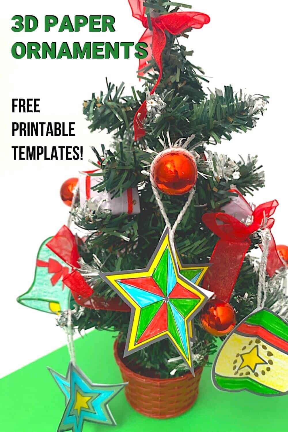 Christmas ornament crafts on a tree