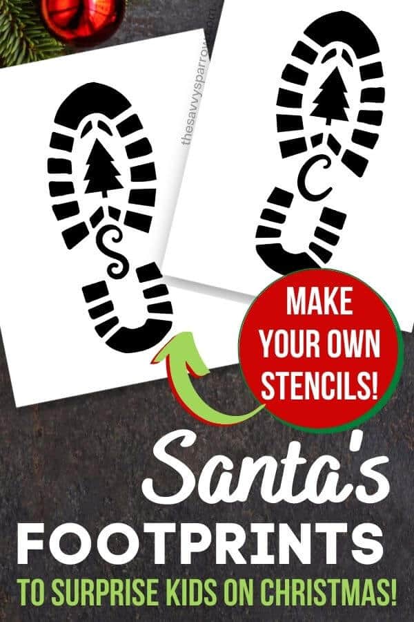 Santa Boot Print Stencil