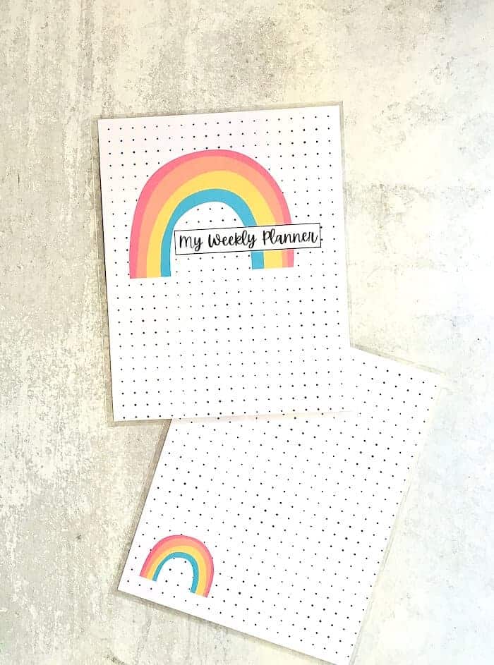 free printable DIY planner covers laminated